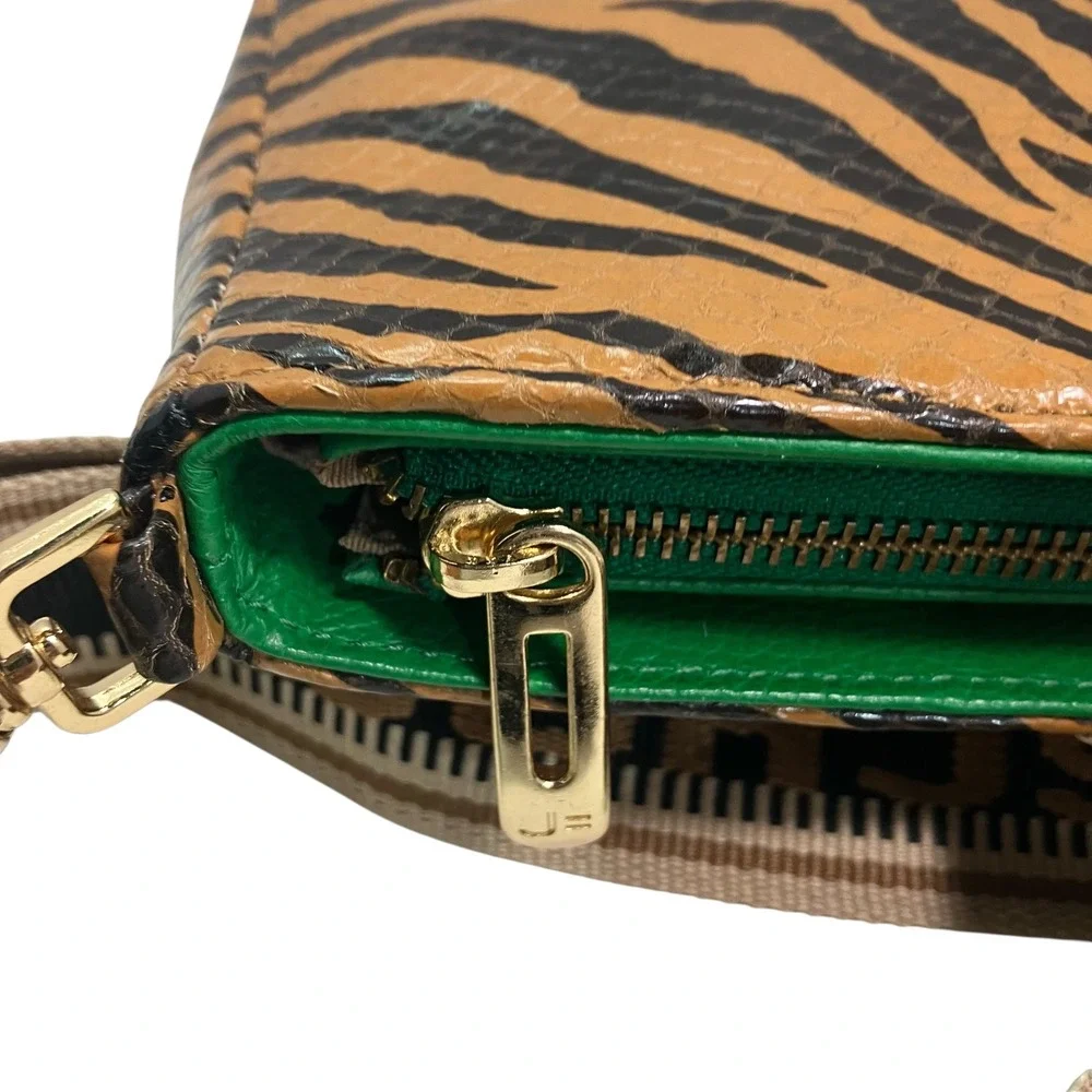 Jorge Bischoff Tiger Print Crossbody Bag Adjustable Purse Guitar Strap